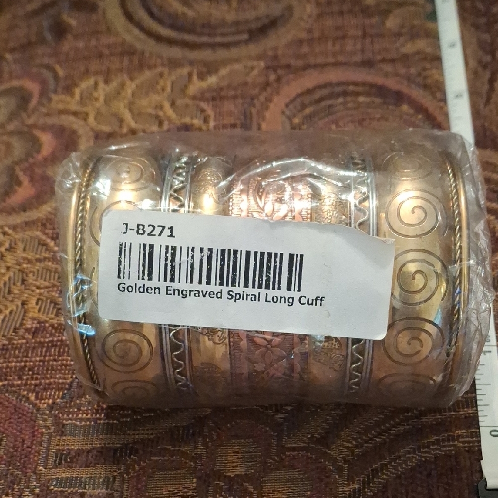 Golden Spiral Cuff Bracelet